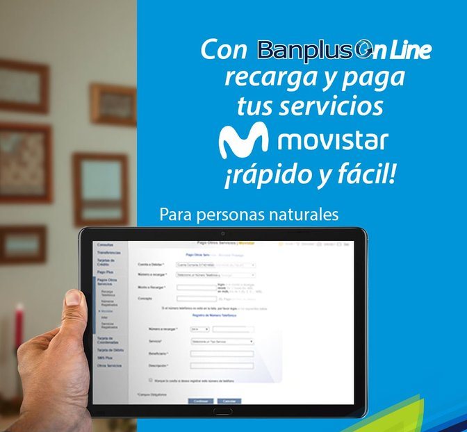 Recarga Movistar 3 - ¡Nuevo servicio desde Banplus On Line! --> Recarga Movistar