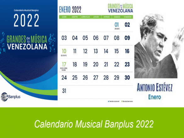 Blog Banplus. Calendario enero 2022 586x440 - ¡Siempre es buen momento para disfrutar el Calendario Musical Banplus! | Enero 2022
