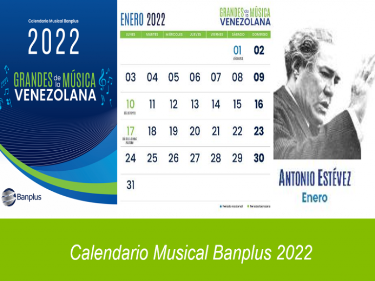 Blog Banplus. Calendario enero 2022 768x576 - ¡Siempre es buen momento para disfrutar el Calendario Musical Banplus! | Enero 2022